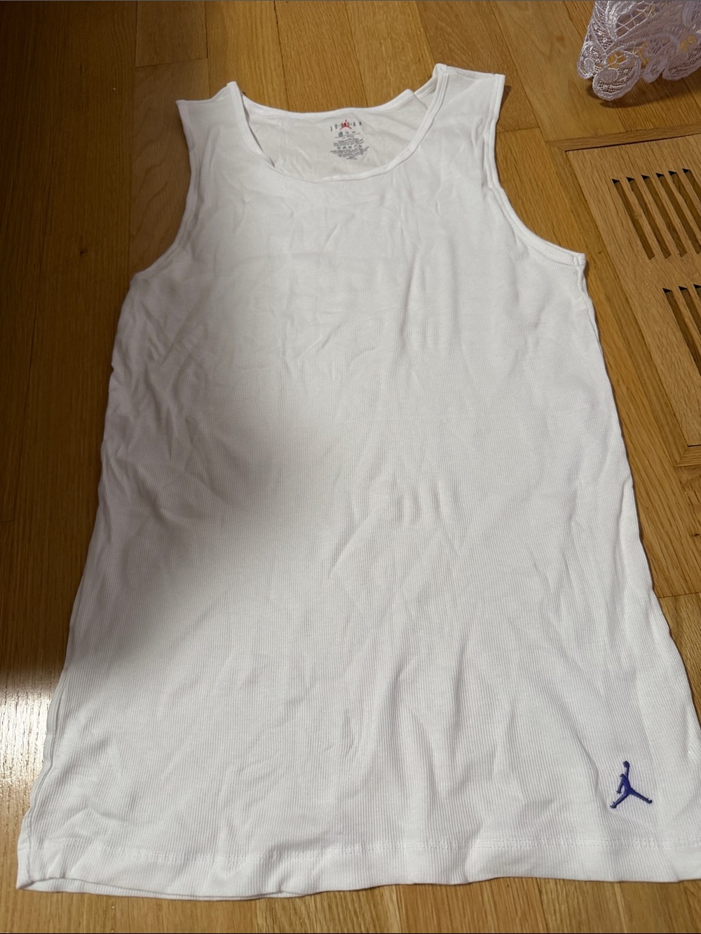 Jordan White Men Tank Top with Purple Jumpman
